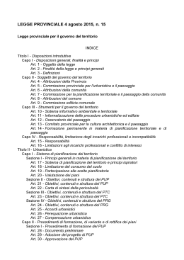 LEGGE PROVINCIALE 4 agosto 2015, n. 15