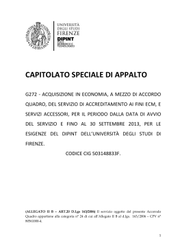 capitolato speciale di appalto - Università degli Studi di Firenze