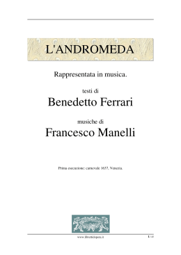 L`ANDROMEDA Benedetto Ferrari Francesco Manelli