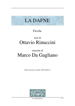 La Dafne - Libretti d`opera italiani