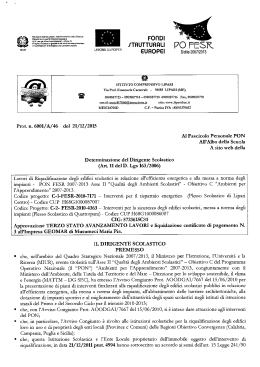 Deter. approvaz. e liquidaz. 3° SAL lavori PON FESR 2007-2013