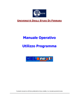 Manuale Operativo CieloNext - Università degli Studi di Ferrara