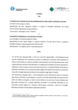 Convenzione con la Bocconi sul nuovo percorso formativo