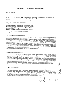 CONTRATTI A TEMPO DETERMINATO ESTIVI Addì, 05.06.2013