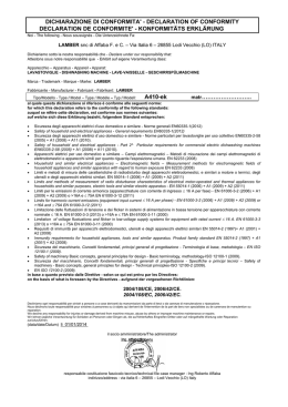 DICHIARAZIONE DI CONFORMITA` - DECLARATION OF