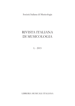 rivista italiana di musicologia