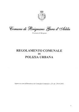 regolamento comunale di polizia urbana