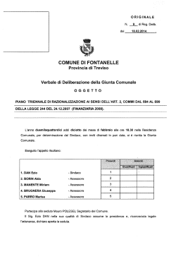 Delibera di Giunta n. 9 del 18-02-2014