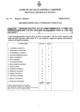 Delibera n&deg; 92 CC - Comune di Valguarnera