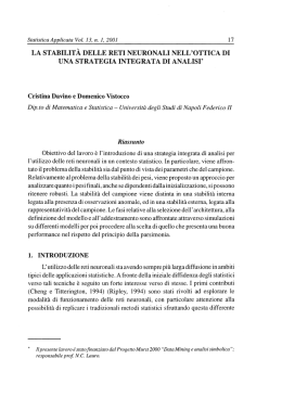 La stabilit&agrave; delle reti neuronali nell`ottica di una