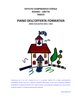 Piano dell`offerta formativa - Istituto Comprensivo Roiano Gretta