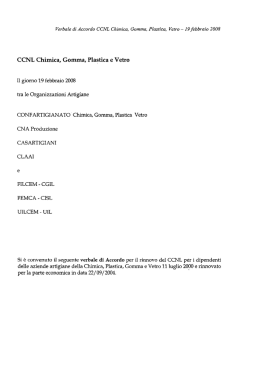 Verbale di Accordo CCNL Chimica, Gomma, Plastica, Vetro