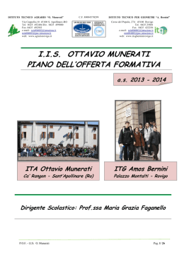 I.I.S. OTTAVIO MUNERATI PIANO DELL`OFFERTA FORMATIVA