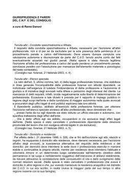 giurisprudenza e pareri - Ordine degli Avvocati di Milano