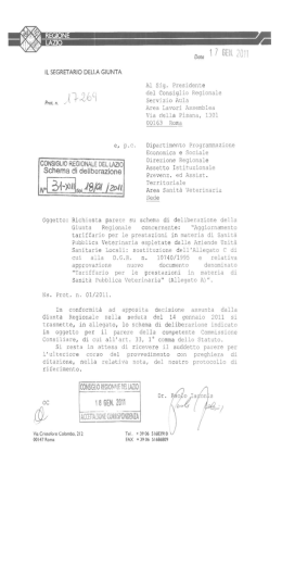 TARIFFARIO VETERINARIO REGIONE LAZIO