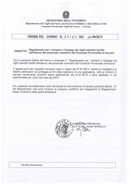 Nuovo regolamento richiami discontinui Ancona