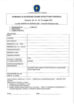 DOMANDA DI ISCRIZIONE ESAME ISTRUTTORE FEDERALE