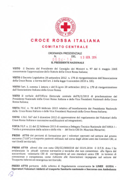 Regolamento TSSA - Croce Rossa Italiana Comitato Locale di