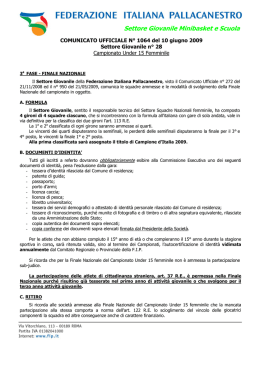 Settore Giovanile Minibasket e Scuola