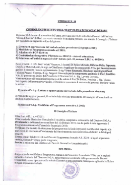 cùnsigliù d`istituto dell`itas” elena. di sfl`wjia" di bari.