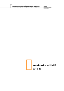 Programme 2015/2016 - Conservatorio della Svizzera Italiana