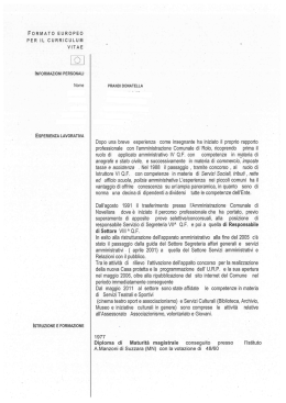 FORMATO EUROPEO PER IL CURRICULUM VITAE