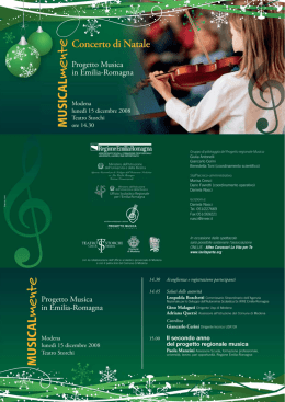 Locandina dell`evento - Comune di Reggio Emilia