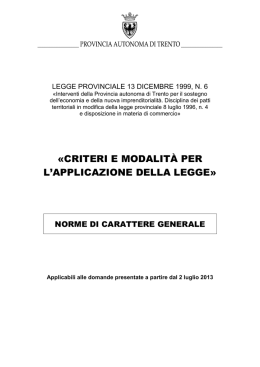 Testo coordinato criteri generali AGGIORNAMENTO LUGLIO 2013