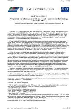 Legge 296/2006 del 27/12/2006 - Provincia Regionale di Caltanissetta