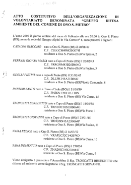 Premi qui scaricare l`atto costitutivo e statuto completo in formato pdf