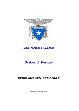 Regolamento sezionale - Sezione di Giussano