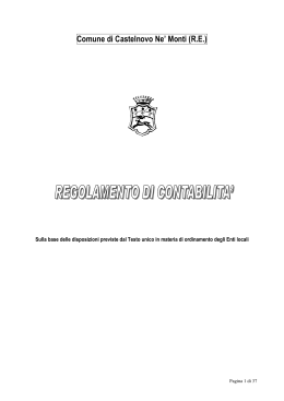 Regolamento di contabilità - Comune di Castelnovo ne` Monti