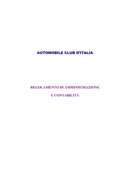 automobile club d`italia regolamento di amministrazione e