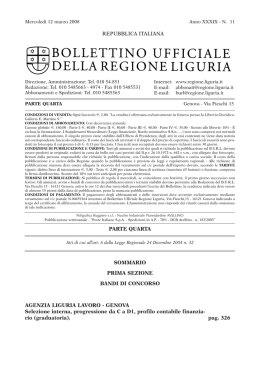 N. 11 parte IV - Bollettino Ufficiale Regione Liguria