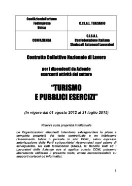 Turismo e Pubblici Esercizi - enbic &ndash; ente bilaterale confederale