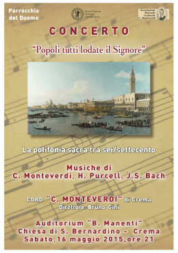 concerto - Coro "Claudio Monteverdi" di Crema