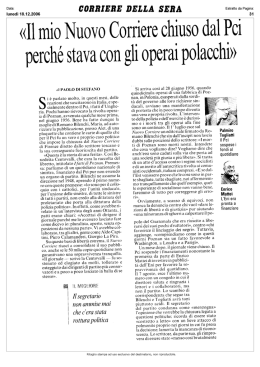 Il mio Nuovo Corriere chiuso dal Pci perch   stava con gli operai