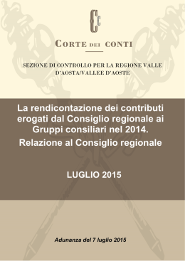 Relazione - Consiglio Regionale della Valle d`Aosta