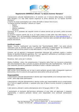 Regolamento ufficiale “La Spezia Summer Olympics”
