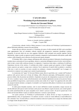 L`arte del colore Workshop di perfezionamento in pittura Diretto da