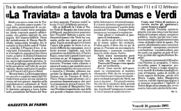 «La Traviata» a tavola