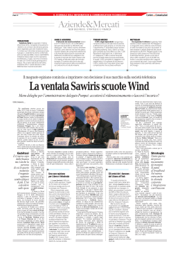 La ventata Sawiris scuote Wind
