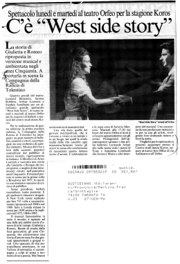 ` ` `&Icirc;West side story - Compagnia della Rancia