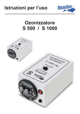 Istruzioni per l`uso Ozonizzatore S 500 / S 1000 - Aqua