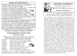 XXVII Domenica del Tempo Ordinario