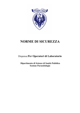 Normesicurezza - Dipartimento di Sanit&agrave; Pubblica e Malattie Infettive