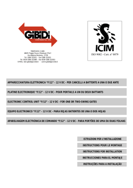 ISO 9002 - Cert. n&deg; 0079 ISTRUZIONI PER L