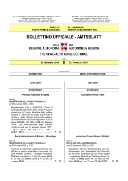Bollettino n. del 23/02/2010 - Regione Autonoma Trentino