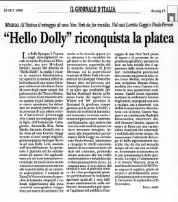 &ldquo;Hello Dolly&rdquo; riconquista la platea
