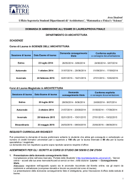 calendario delle scadenze delle sessioni di laurea A.A. 2014/2015